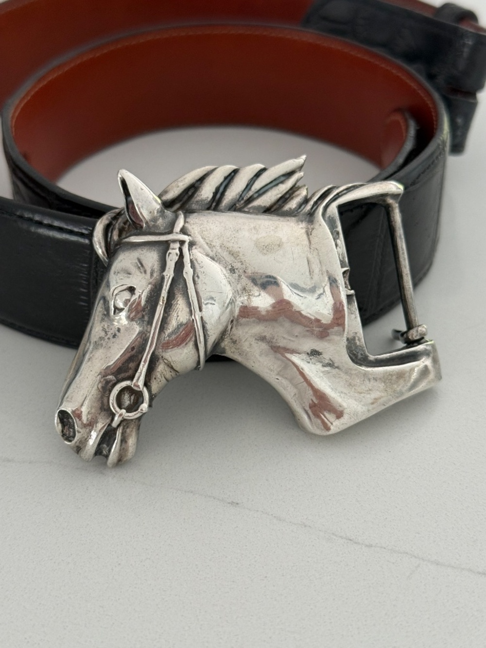 Barry Kieselstein-Cord Sterling Silver Horse House of Felming Alligator Belt
